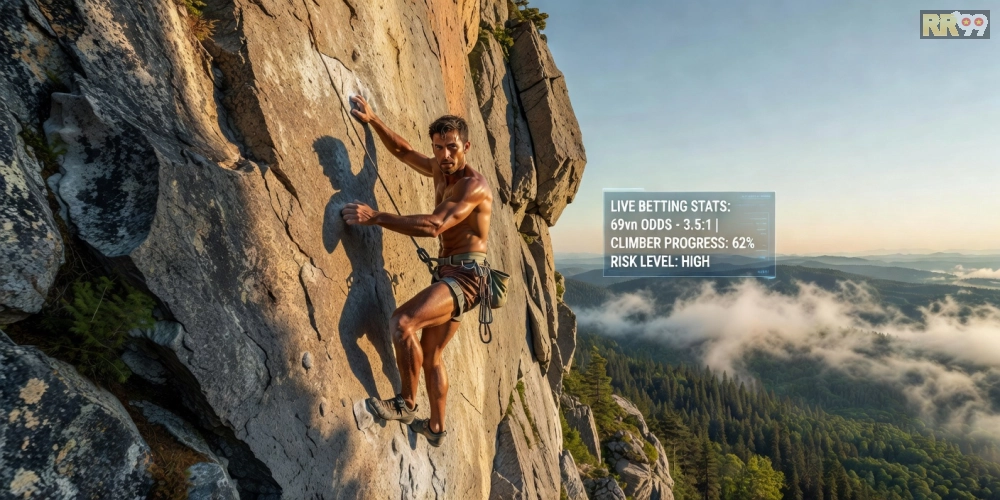 Hoạt động leo núi đá trên 69vn với hình ảnh vận động viên chinh phục vách đá cheo leo